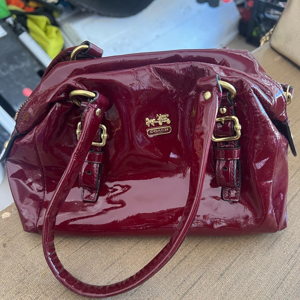 Burgendy coach purse and wallet